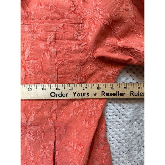 Coldwater Creek Floral Embossed Jacket Womens Size PM Cotton Blend Full Zip - Picture 12 of 14